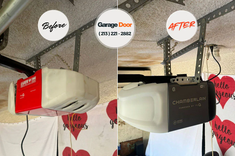 Before and after: garage door repair Morristown, NJ